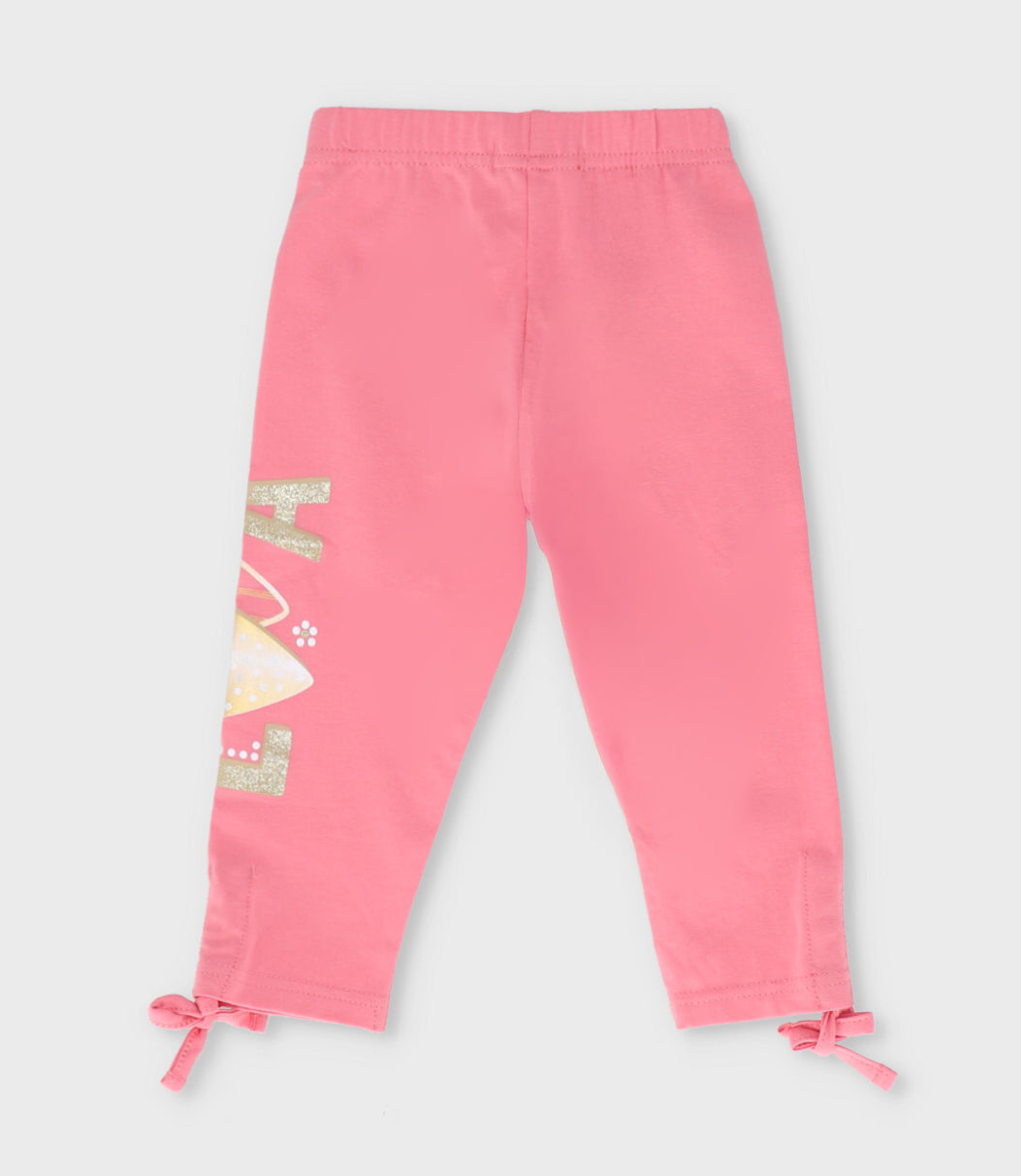 Calza niña con estampado 2 años / Coral
