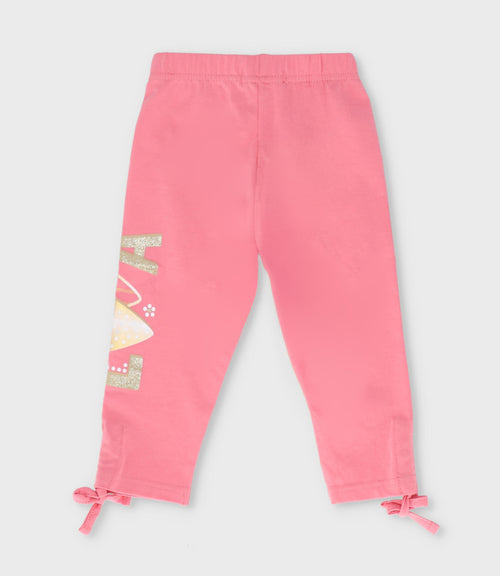 Calza niña con estampado 2 años / Coral
