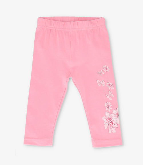 Calza niña con flores 2 años / Rosado