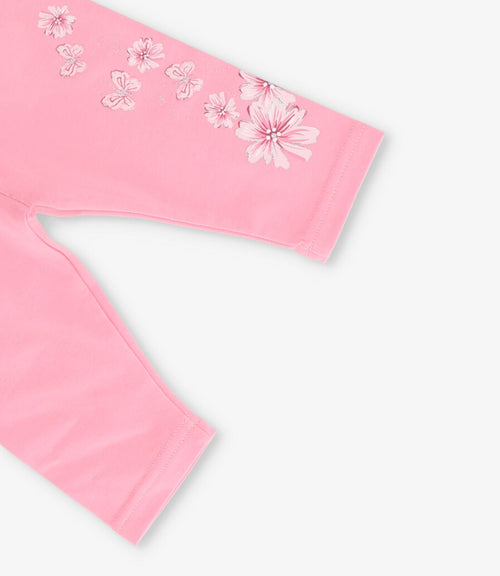 Calza niña con flores 2 años / Rosado