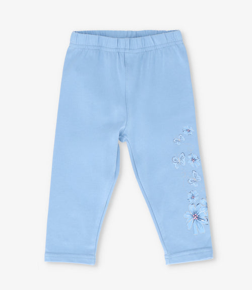 Calza niña con flores 2 años / Celeste