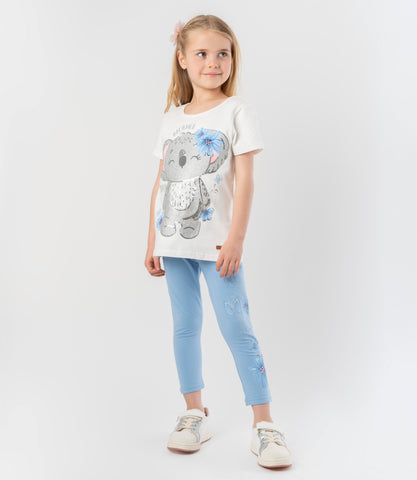 Calza niña con flores