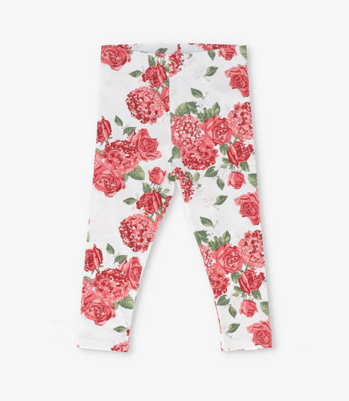 Calza niña floreada 2 años / Coral