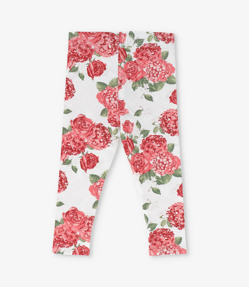 Calza niña floreada 2 años / Coral