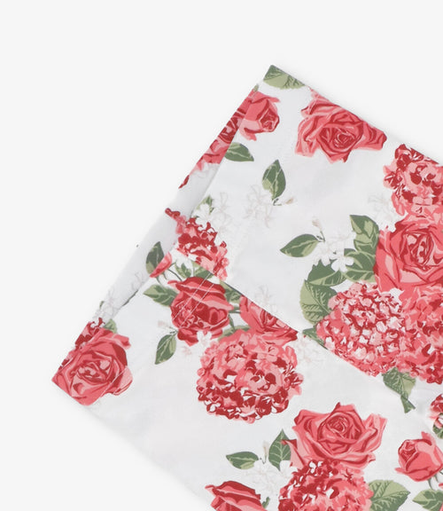 Calza niña floreada 2 años / Coral