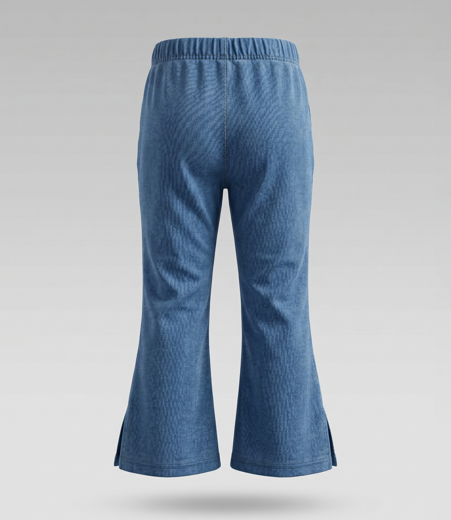 Calza niña flare de denim con bordado 2 años / Azul