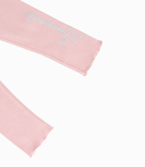 Calza niña acanalada 2 años / Rosado