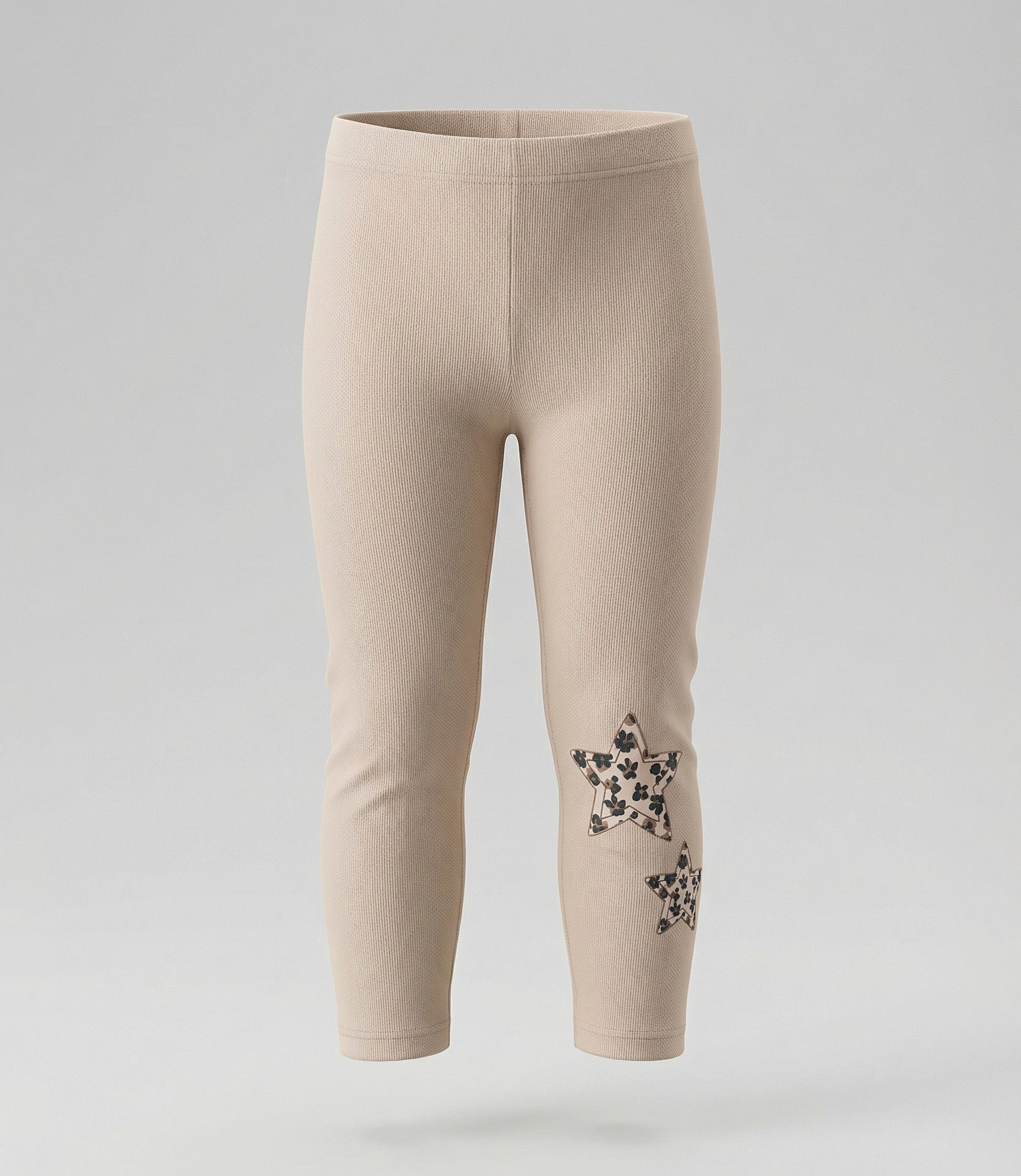 Calza niña con estrella animal print 2 años / Beige