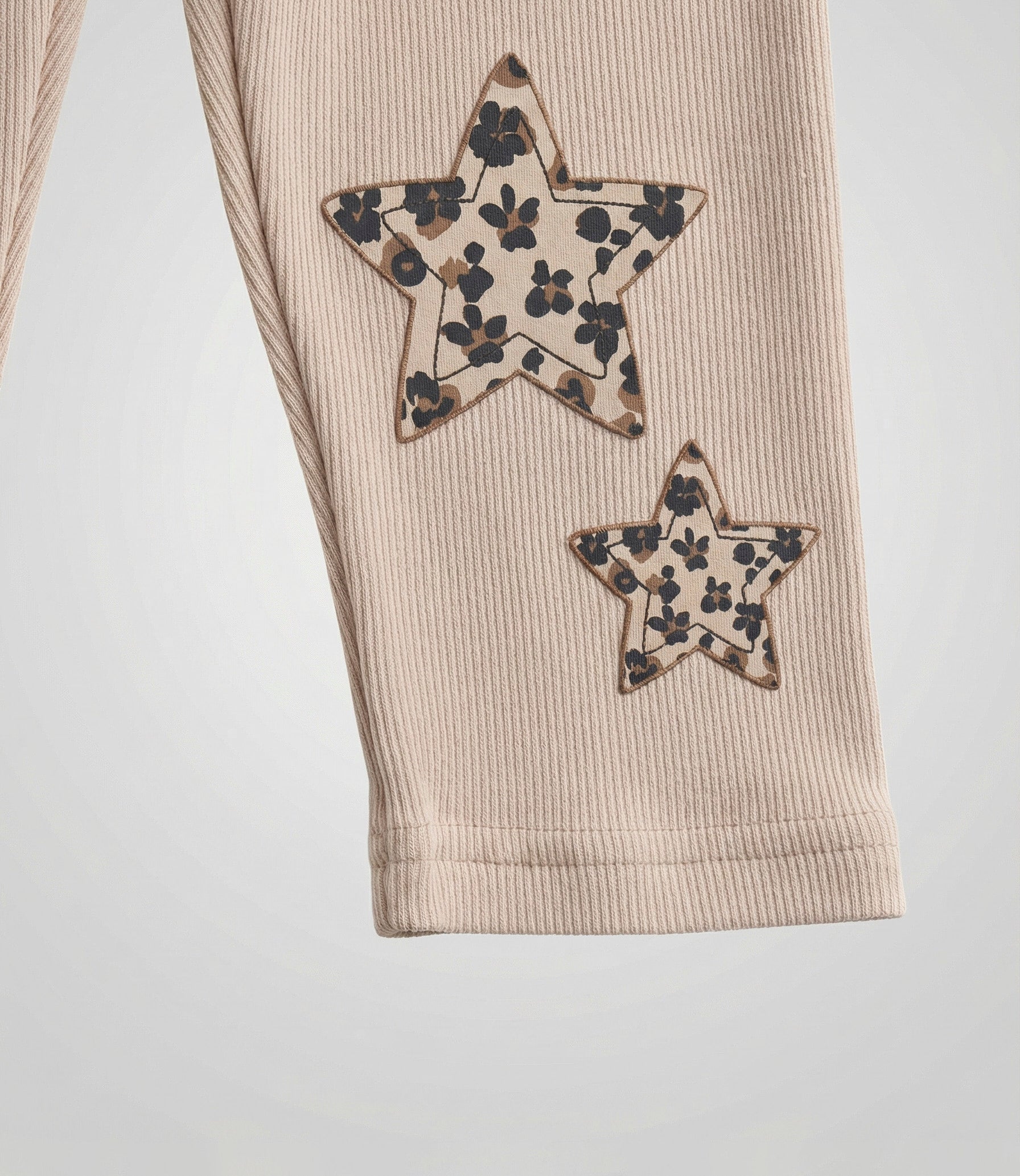 Calza niña con estrella animal print 2 años / Beige