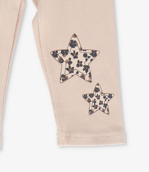 Calza niña con estrella animal print 2 años / Beige