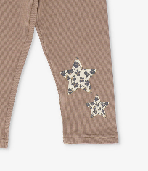 Calza niña con estrella animal print 2 años / Café