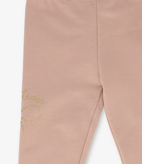 Calza niña con lazo 2 años / Beige