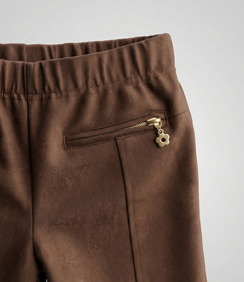 Calza niña de gamuza 2 años / Café