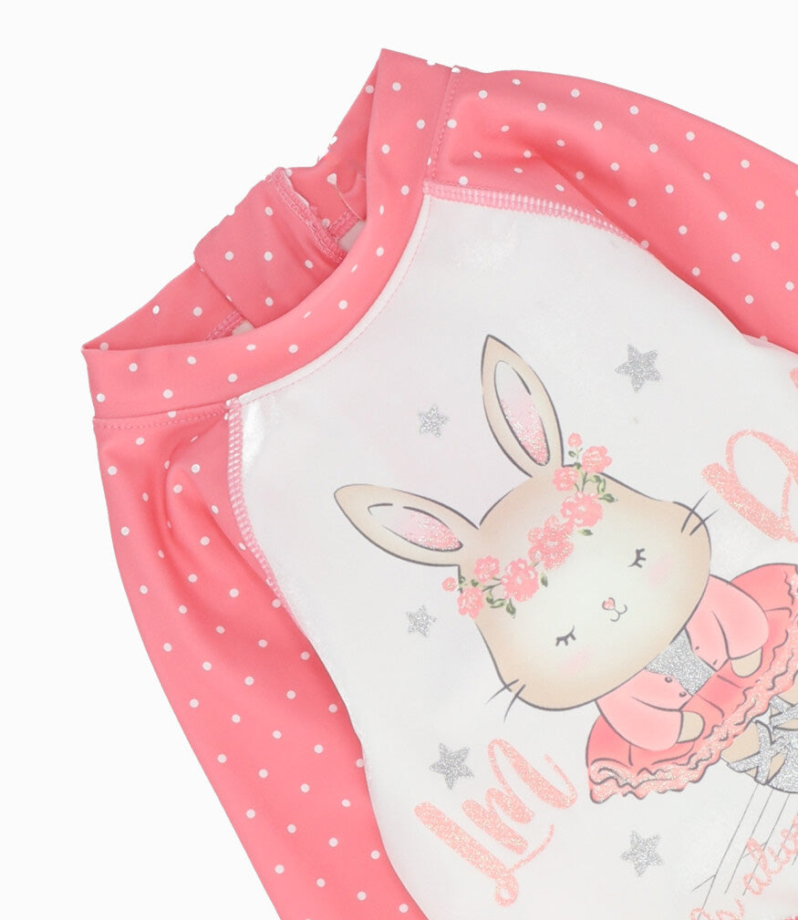 Traje De Baño Niña Con Mangas 2 años / Coral