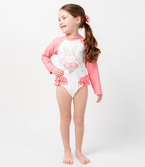 Traje De Baño Niña Con Mangas