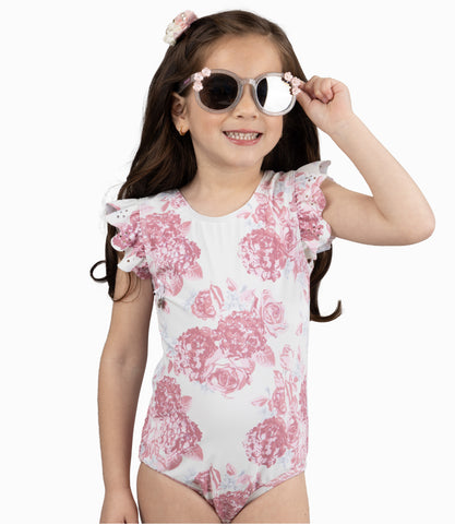 Traje De Baño Niña Floreado