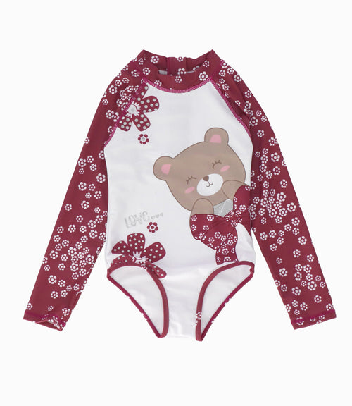 Traje de baño niña con osito 2 años / Menta