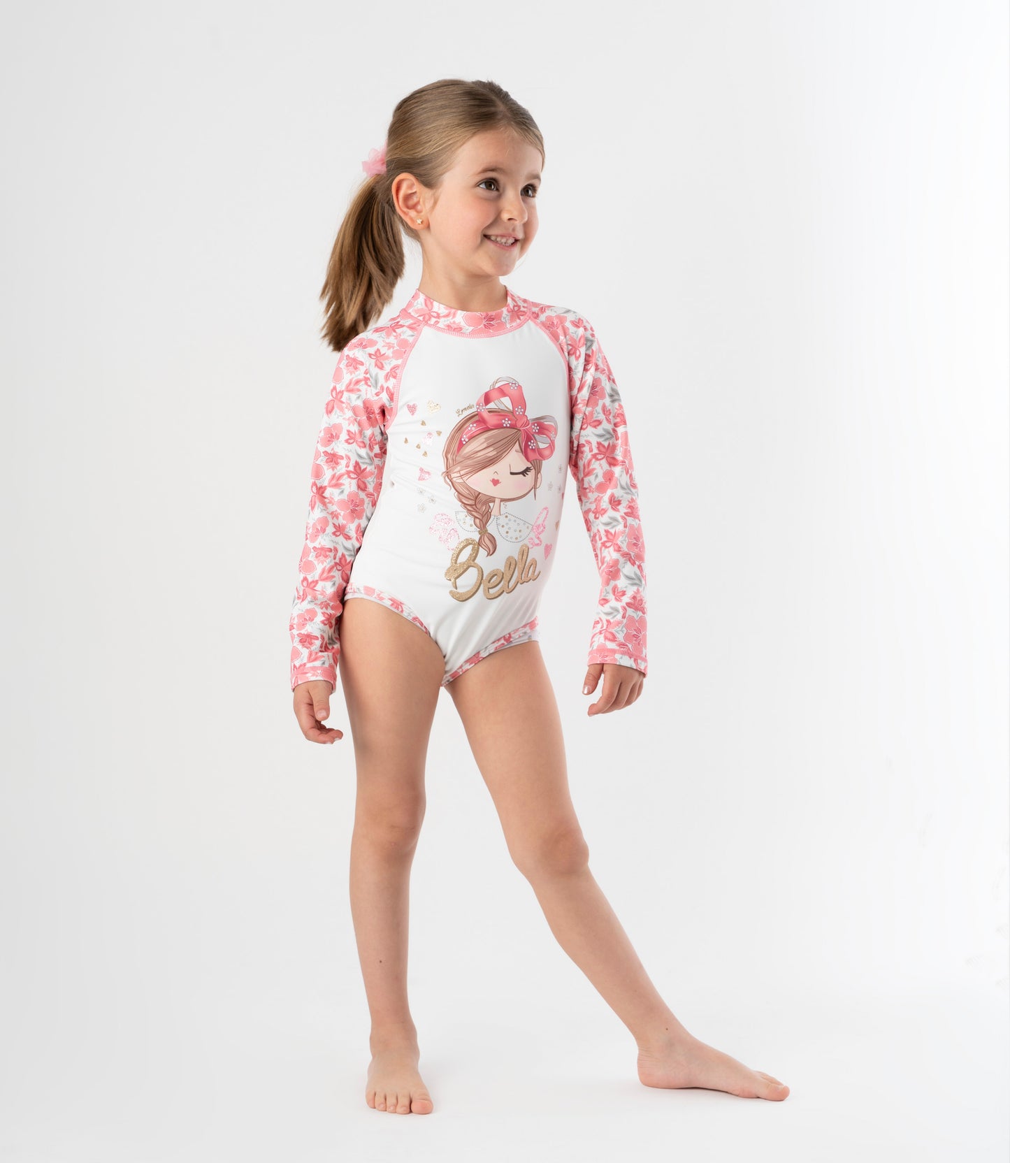 Traje de baño niña con flores