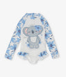Traje de baño niña floreado con koala