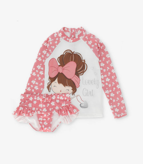 Traje de baño niña 2 piezas 2 años / Coral