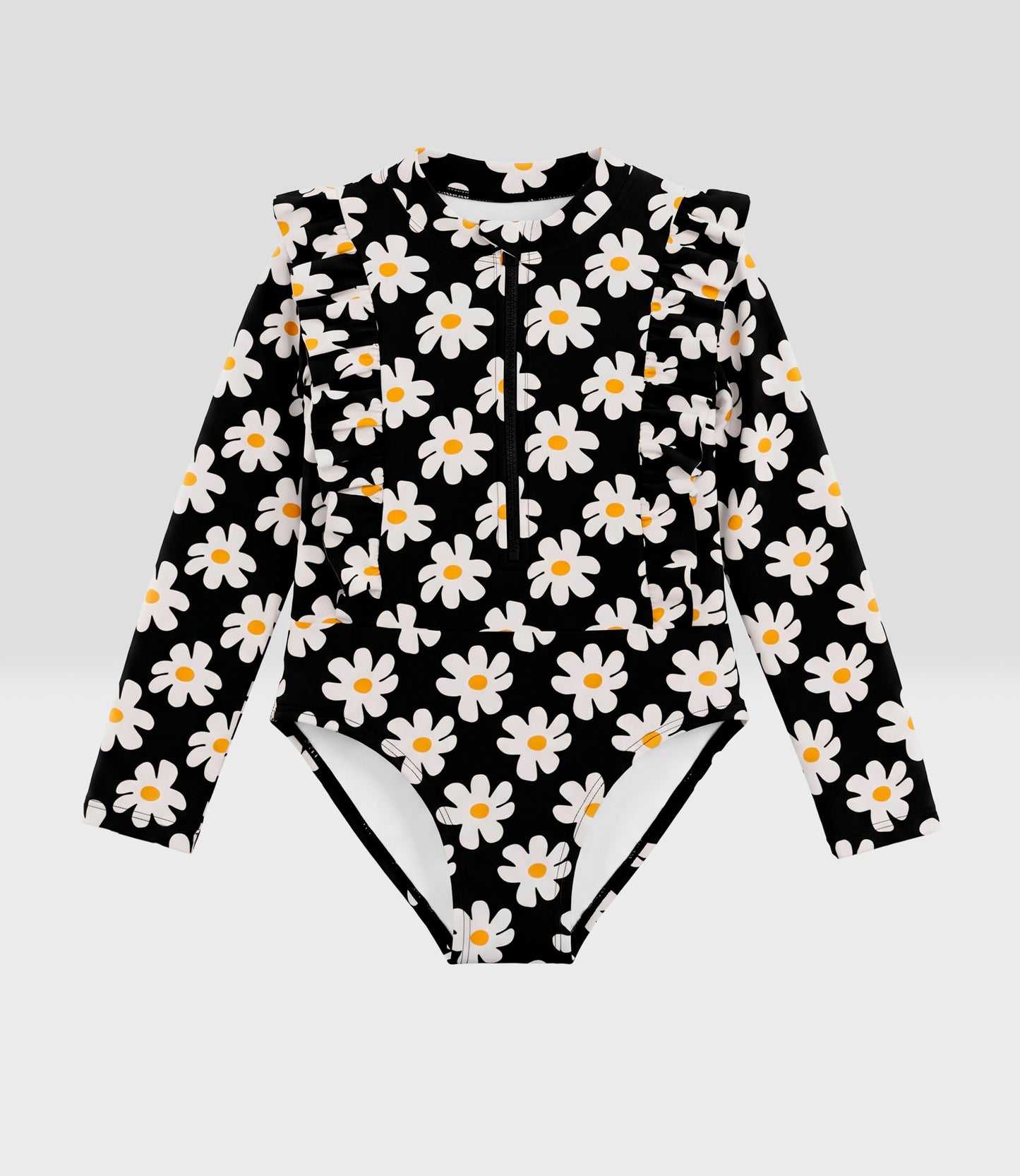 Traje de baño niña floreado 2 años / Negro