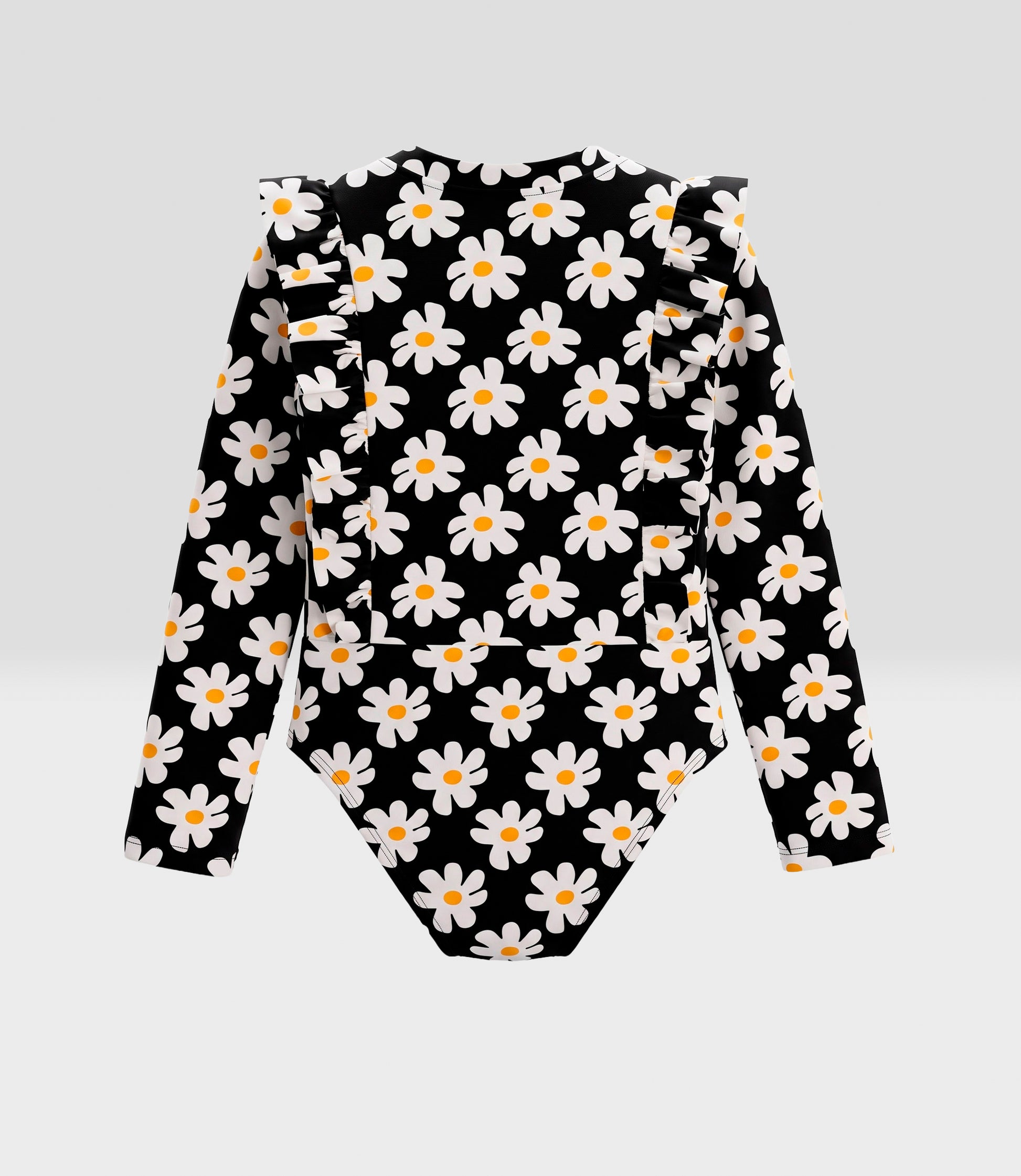 Traje de baño niña floreado 2 años / Negro