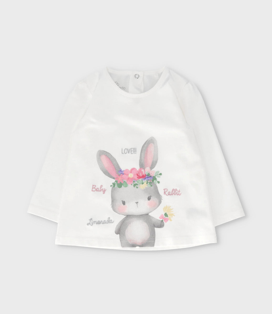 Polera bebé estampado de conejo 3 meses / Blanco