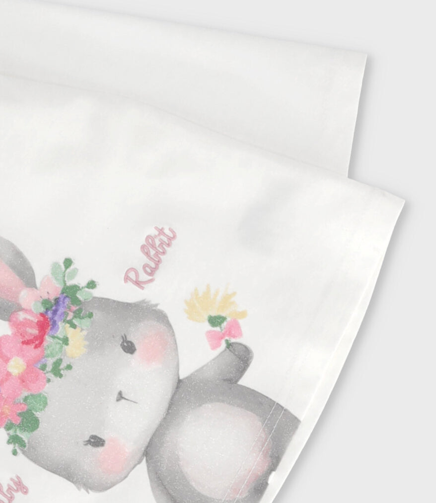 Polera bebé estampado de conejo 3 meses / Blanco