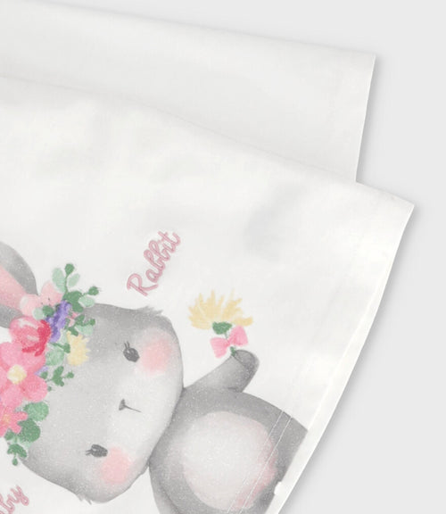 Polera bebé estampado de conejo 3 meses / Blanco