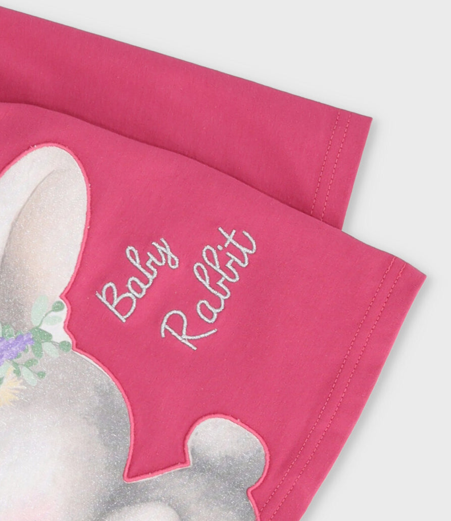Polera bebé estampado de conejo 3 meses / Burdeo