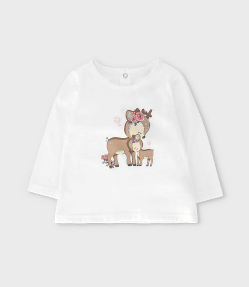 Polera bebé con ciervo 3 meses / Blanco