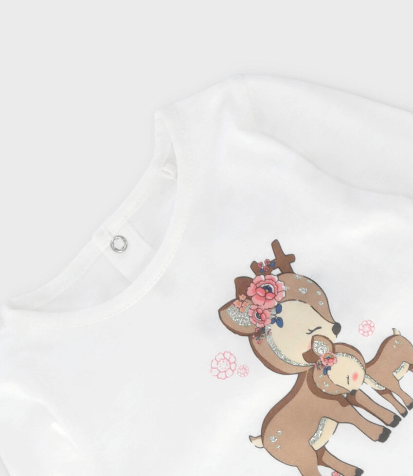 Polera bebé con ciervo 3 meses / Blanco