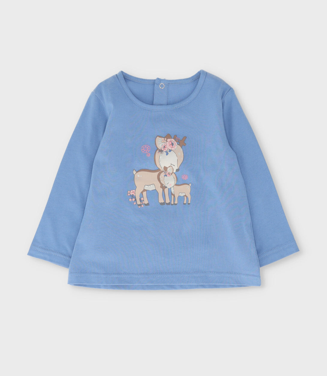 Polera bebé con ciervo 3 meses / Celeste