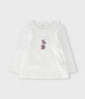 Polera bebé flores bordadas