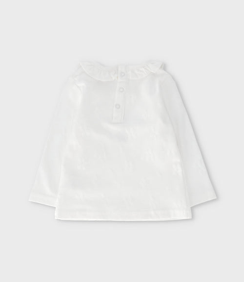 Polera bebé flores bordadas 3 meses / Blanco