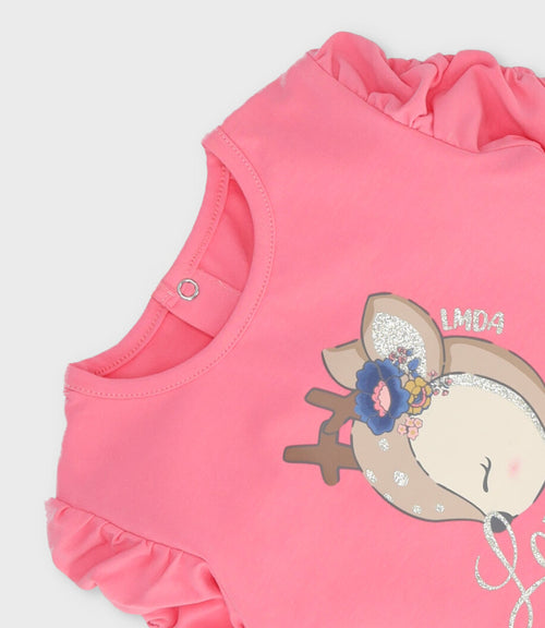 Polera bebé con ciervo 3 meses / Coral