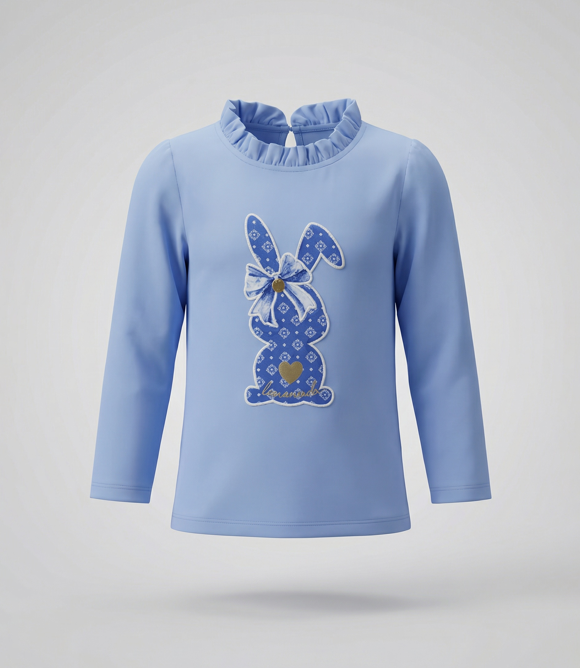 Polera bebé con conejo 3 meses / Celeste