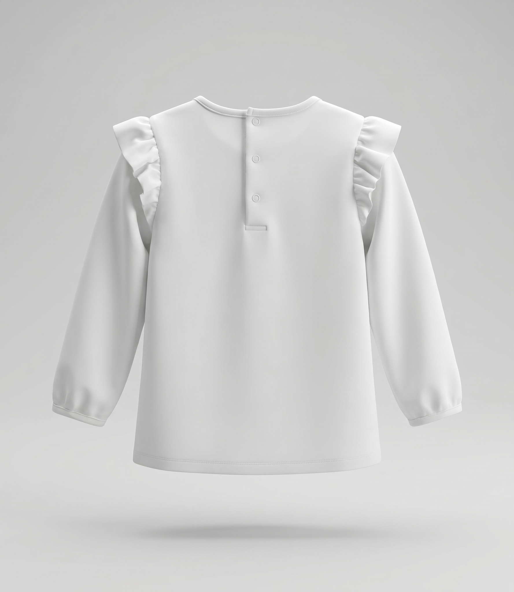 Polera bebé con cherry y vuelos 3 meses / Crudo