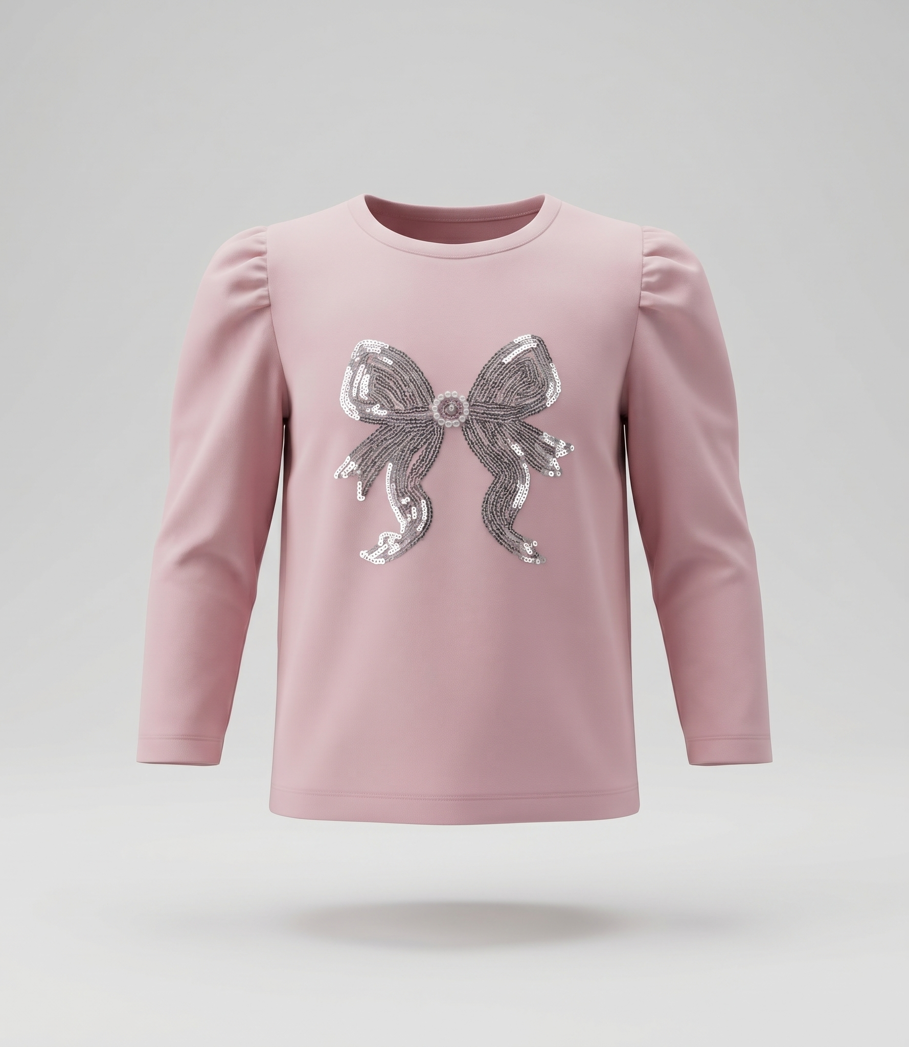 Polera bebé con lazo de lentejuelas 3 meses / Rosado