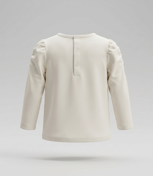 Polera bebé con lazo de lentejuelas 3 meses / Crudo