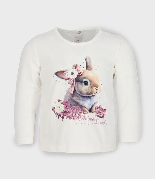 Polera bebé con vuelos 3 meses / Blanco