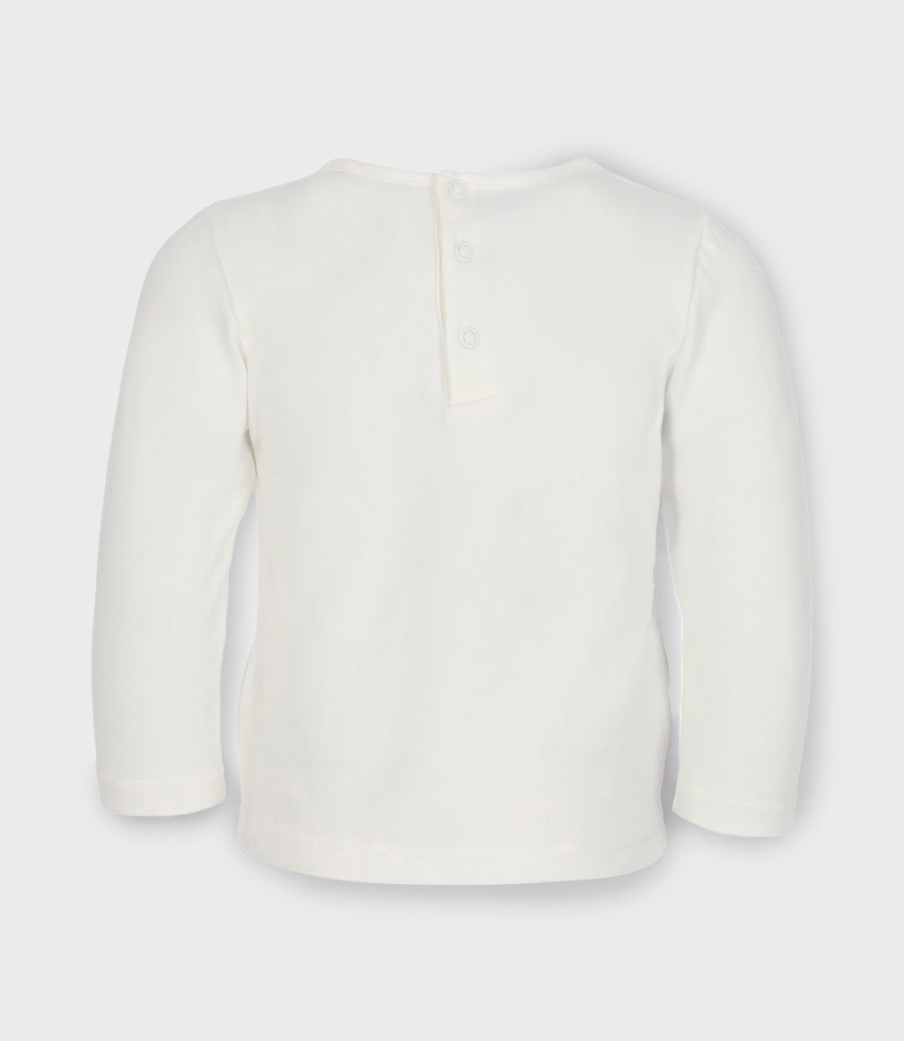 Polera bebé con vuelos 3 meses / Blanco