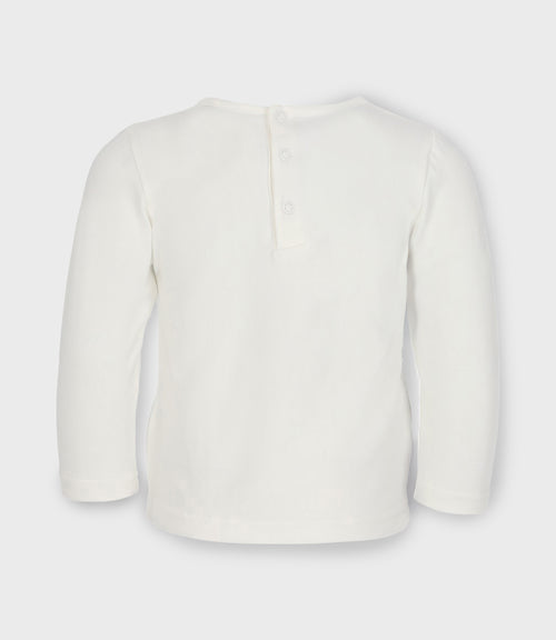 Polera bebé con vuelos 3 meses / Blanco