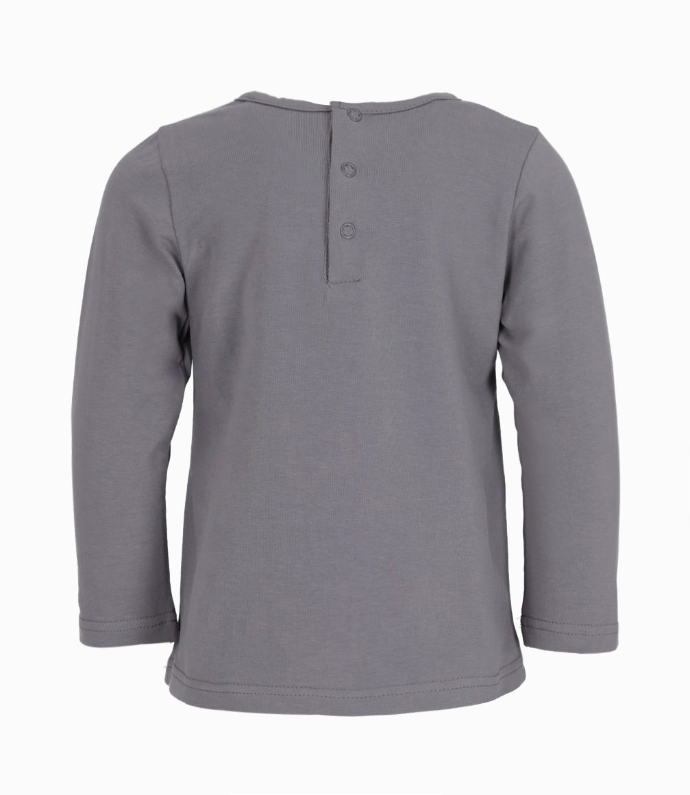 Polera bebé con vuelos 3 meses / Gris