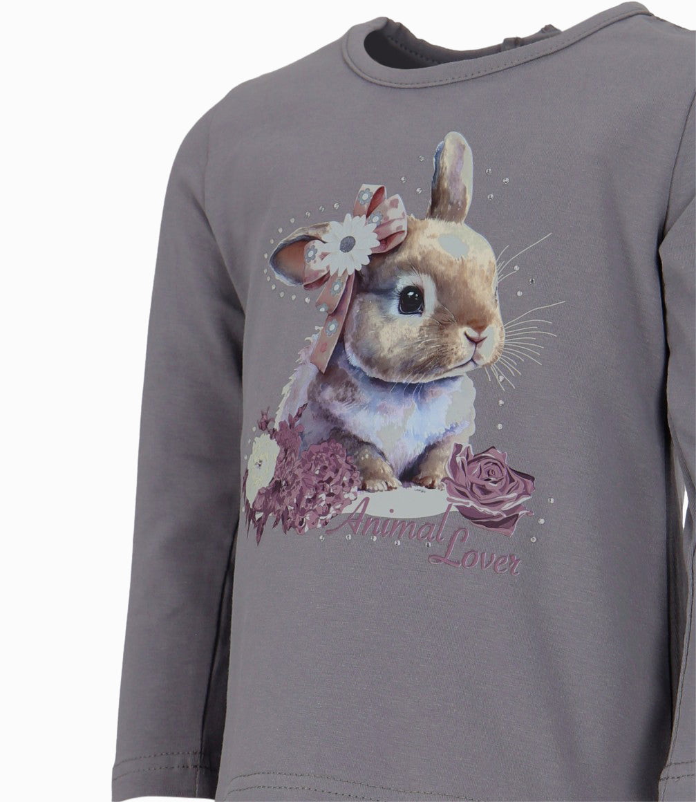 Polera bebé con vuelos 3 meses / Gris