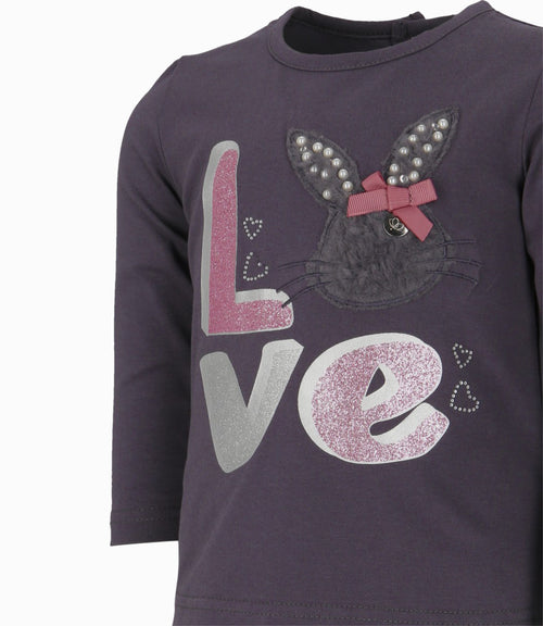 Polera bebé love 3 meses / Gris