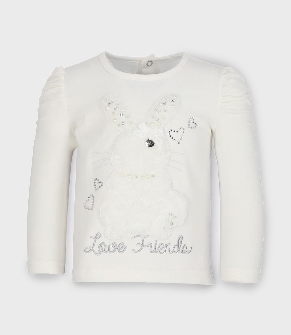 Polera bebé con conejo 3 meses / Blanco
