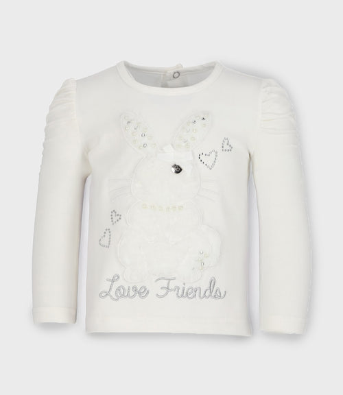 Polera bebé con conejo 3 meses / Blanco