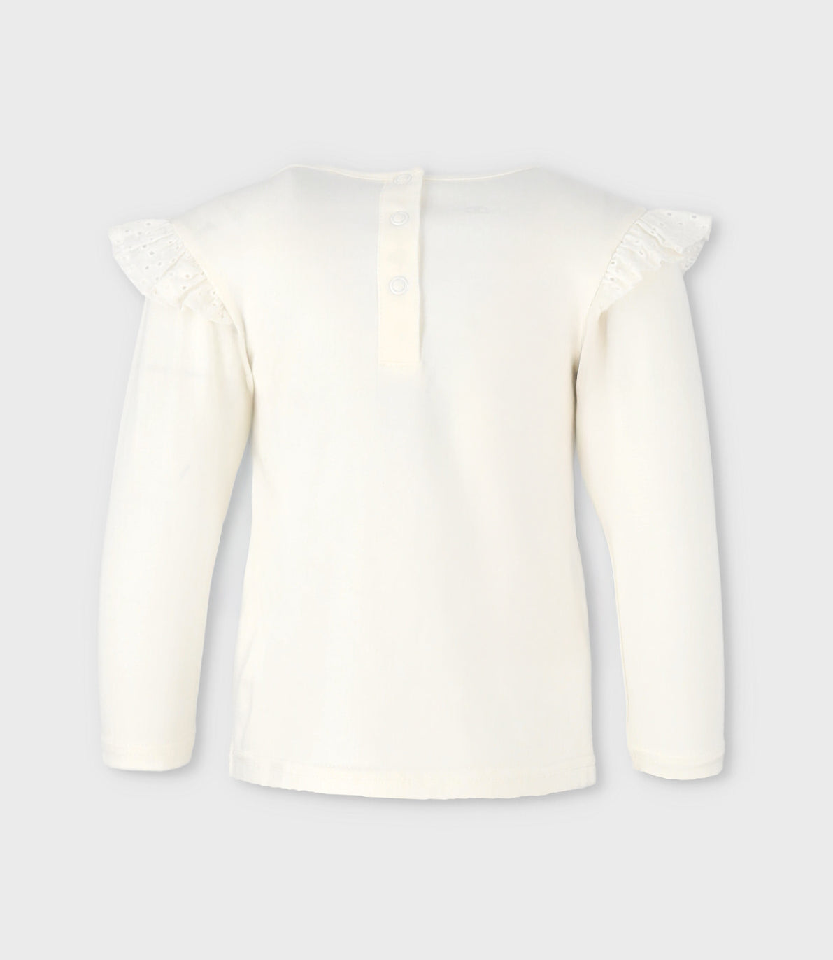 Polera bebé niña con vuelos 3 meses / Blanco