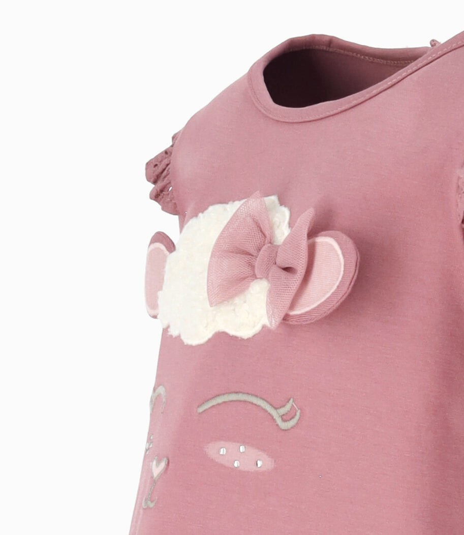 Polera bebé niña con vuelos 3 meses / Burdeo